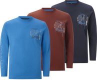Jan Vanderstorm herren 3-Pack Shirt Met Lange Mouwen - 56/58 - donkerblauw - Plus Size
