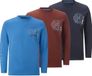 Jan Vanderstorm herren 3-Pack Shirt Met Lange Mouwen - 56/58 - donkerblauw - Plus Size