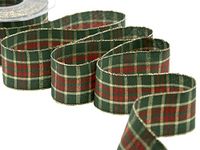 Furlanis - Kerstlint Noel, lint voor kerstdecoraties, geschenkverpakkingen, Italiaanse stof - Engels groen, 40 mm x 20 m
