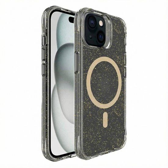 imoshion Hoesje - Geschikt voor Apple iPhone 15 - Glitter Backcover geschikt voor MagSafe 2.0 - Goud