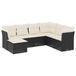 VidaXL 7-delige Loungeset met kussens, poly rattan, zwart