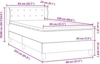 vidaXL Boxspring met matras fluweel donkergrijs 80x220 cm