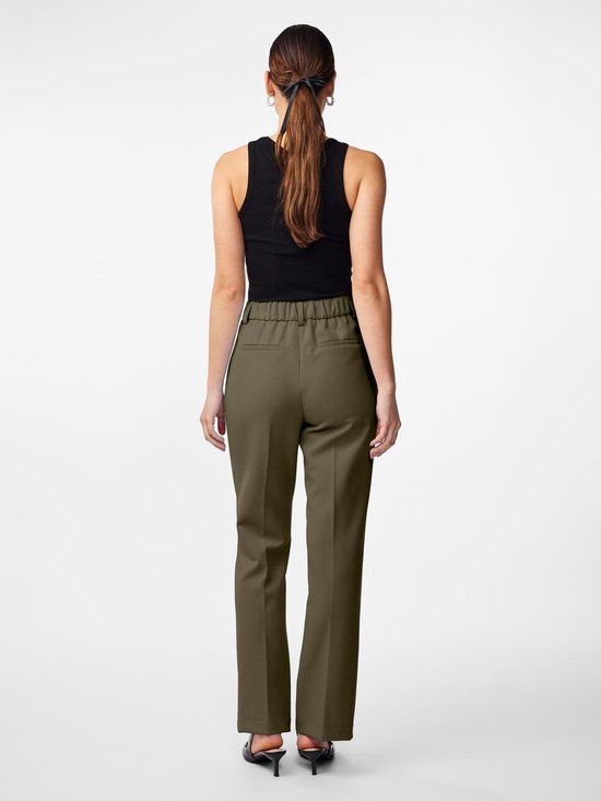 Y.A.S Likka HW Pants Capers - Groen - Maat M - Dames