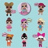 LOL Surprise Kaart met button Multicolor Katoen Kinderfeestje Bekende personages