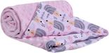 Baby Med-Partners Kruipdeken 100% katoen 75x100cm dubbelzijdig multifunctionele Minky knuffeldeken voor kinderwagen zacht pluizig (grijze egel met lichtroze minky)
