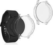 kwmobile 2x smartwatch hoes geschikt voor Samsung Galaxy Watch 4 (40mm) hoesje - Siliconen sporthorloge cover - Activity tracker case in transparant