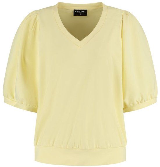 Lady Day Amie-V yellow V-hals Pofmouw Geel XXL
