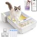 UBPET Robotail C32 XXL ouvert litière intelligente – conception étanche, système autonettoyant, incluant des neutraliseurs d'odeurs et des sacs à déchets – convient aux chats de 1,5 à 10 kg