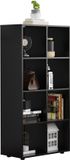 VDD Zwarte Open Vakkenkast Boekenkast Wandkast Opbergkast MDF Klassiek 8 Vakken 129.5x65.5x33cm
