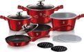 Berlinger Haus set de cuisine 13 pièces, Metallic Line Burgundy Edition