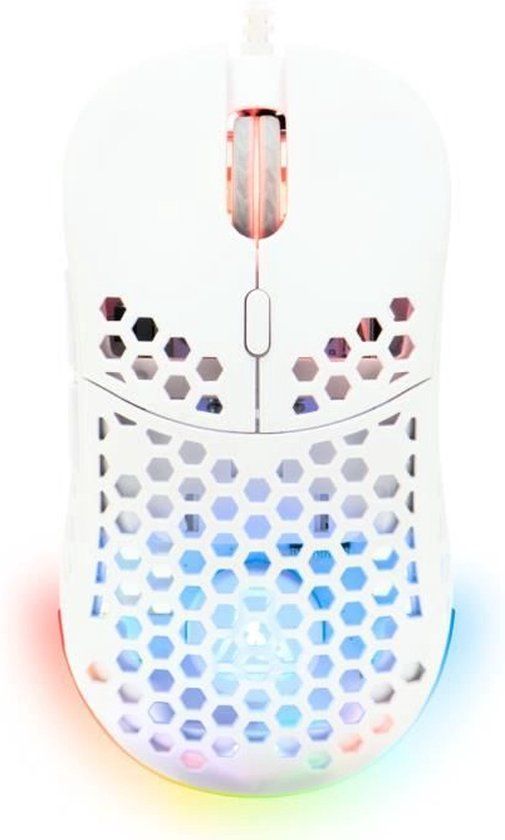 The G-Lab KULT-OXYGEN Bedrade Gamingmuis Wit