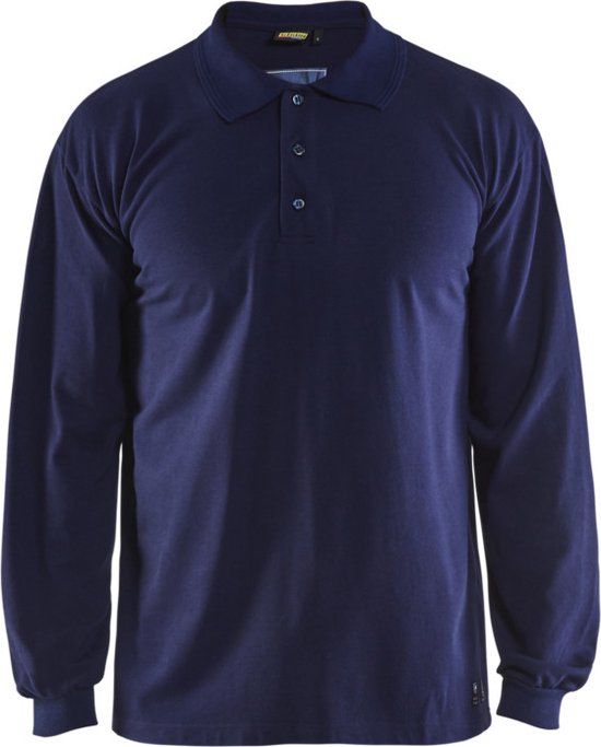Blåkläder Vlamvertragende polo piqué lange mouw 3374-1726 - Marineblauw - L
