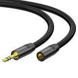 HDGear AC0210-010 Premium Audio verlengkabel met vergulde stekkercontacten, 3,5 mm jack naar 3,5 mm jack (1,00m), zwart
