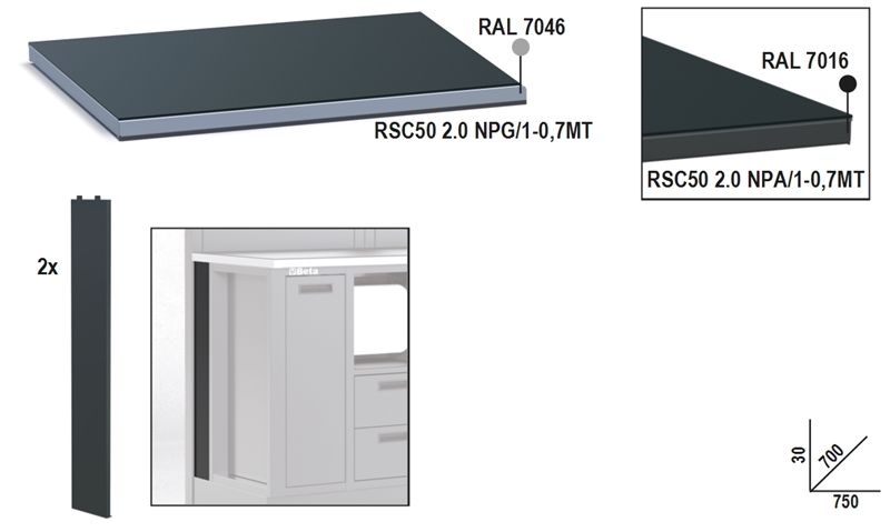 Beta Beta Rsc50 Npg/1 Werkblad Inox | 0,7 mt - 050001118