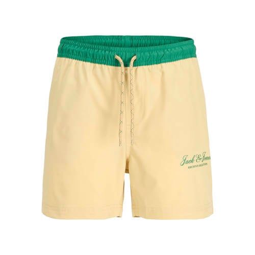 JACK & JONES JUNIOR zwemshort lichtgeel/groen Jongens Polyester Meerkleurig - maat 128