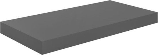 vidaXL Wandschap zwevend 50x23,5x3,8 cm MDF hoogglans grijs