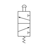 Riegler 3/2-wegventiel, handmatig »M3«, paddenstoelknop, NC, monosta., inbouw schakelbord, G 1/4, bedrijfsdr. 0-10 bar, temp. -20 °C tot 70 °C, zwart