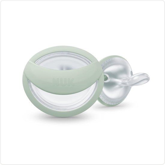 NUK MommyFeel Fopspeen siliconen 0-9 maanden 2 stuks Munt/Wit