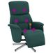 Fauteuil de massage réglable avec repose-pieds tissu vert foncé