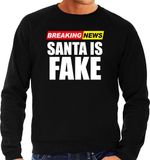 Bellatio Decorations Foute humor Kersttrui breaking news fake Kerst - sweater zwart - heren M