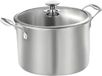 Inox Casserole avec couvercle en verre, 26 cm