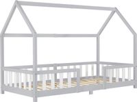 In And OutdoorMatch Kinderbed Neoma - Met Valbescherming - 90x200 cm - Lichtgrijs en Wit