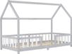 In And OutdoorMatch Kinderbed Neoma - Met Valbescherming - 90x200 cm - Lichtgrijs en Wit