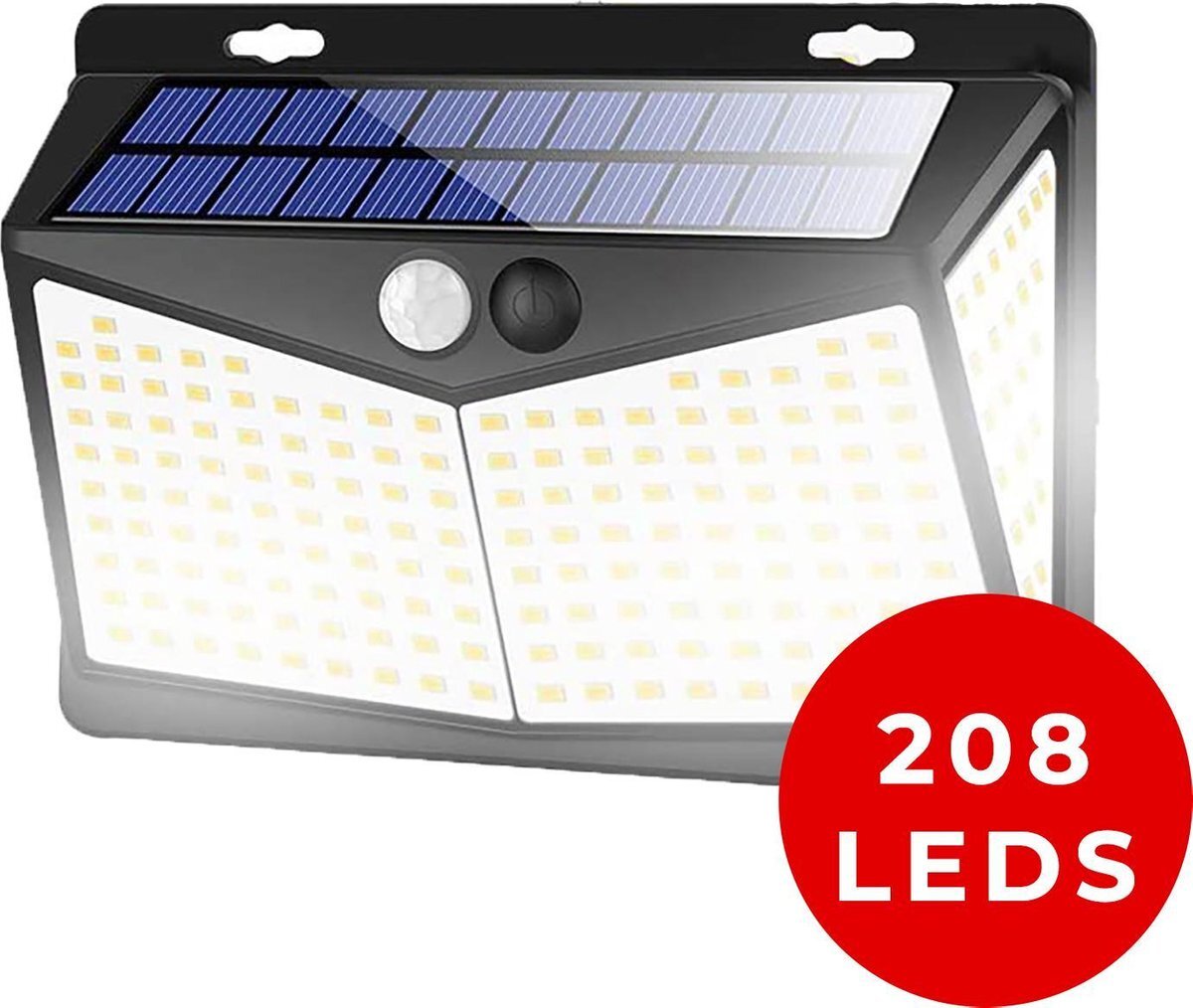 Living Nine Solar Buitenlamp met Bewegingssensor - Op Zonne Energie - Buitenverlichting Met Sensor - Dag en Nacht - 208 LEDS