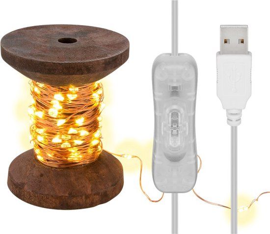 Goobay 60341 LED Fairy Lights "Thread Spool" - Warm White - Indoor Decoration