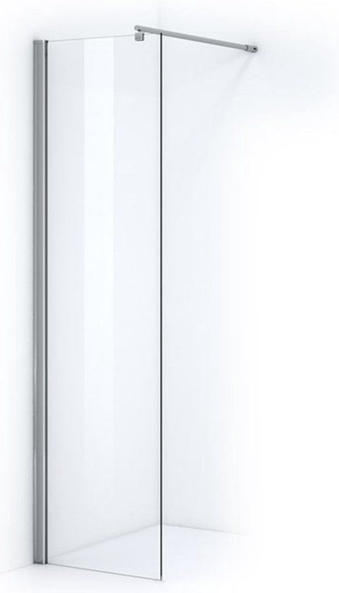 Maxaro Douchewand Inloopdouche Zircon Comfort 30cm Veiligheidsglas 6 mm Chroom