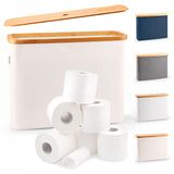 LONBET Toiletpapier Opbergdoos met Bamboe Deksel