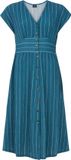Protest Prtgilly Blousejurk Dames Knoopsluiting Kuitlengte Raku Blue Gestreept Polyester/Elastaan