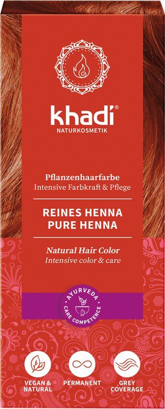Khadi Haarkleuring Henna, Alma & Jatropha - Rood/Oranje - 100g