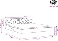 vidaXL LED opbergbed met matras Lichtgrijs 140 x 200 cm Stof