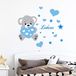 Gepersonaliseerde Ambiance Sticker s Gepersonaliseerde voornaam | sticker beer - wanddecoratie kinderkamer | 2 planken 30 x 35 cm en 50 x 30 cm - blauwe tint