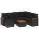 VidaXL Loungeset 7-delig met kussens, polyrotin, noir