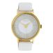 OOZOO Timepieces - Goudkleurige horloge met witte leren band - C10576