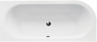 Badland AVITA hoekbad 170 x 75 cm links wit met bamboe badplank