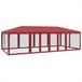 vidaXL Partytent met 12 mesh-zijpanelen, rood, 8x4 meter, HDPE