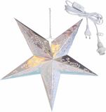 Merkloos / Sans marque G. Wurm Gmbh + Co. Kg Kerststerren 60 cm Zilver Papier Met verlichting