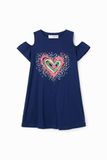 Desigual Vest_bloom 5000 Bleu Marine Robe Fille