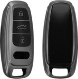 kwmobile autosleutel hoesje geschikt voor Audi A6 A7 A8 Q7 Q8 3-knops autosleutel Keyless hoes - TPU autosleutel behuizing - Beschermende auto sleutel case - Sleuteletui in mat zwart / zwart