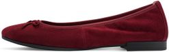 Tamaris Dames Ballerina's Merlot Suede