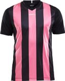 Craft Progress Stripe Shirt Korte Mouw Dames - Zwart / Roze | Maat: XXL