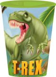 HERBRUIKBARE Stor T-Rex Drinkbeker - 260 ml - Groen/Blauw - Kunststof