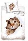 Animal Pictures Carbotex Cat Curious Dekbedovertrek - Eenpersoons - 140 x 200 cm - Katoen - Multicolor