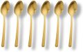 Unyqoos® Set van zes lepels met matte afwerking Or voor koffie en thee
