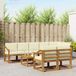 vidaXL Hoek loungeset Acacia hout Natuurlijk en crème