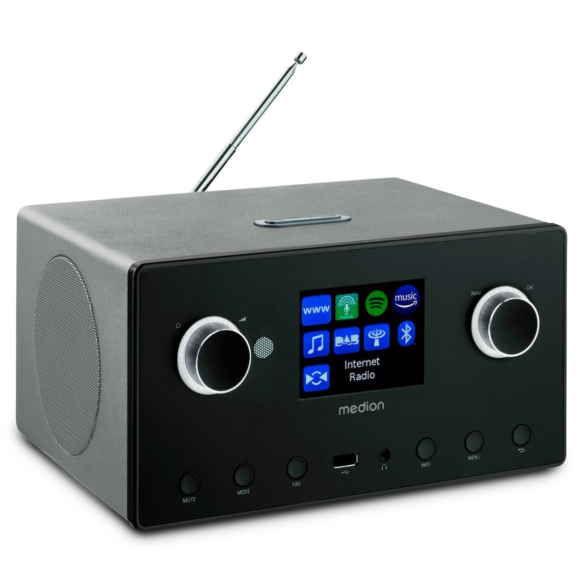 MEDION P85444 Internet Radio | DAB+, FM, Spotify Connect, WiFi, Bluetooth, Black