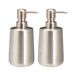 Bathroom Solutions Zeeppompje / Dispenser Artistic - 2x - rvs - zilver - 8 x 17 cm - 300 ml